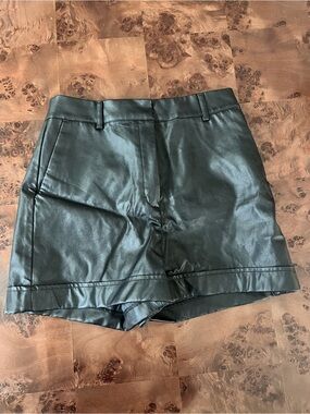 Express Black Faux Leather High-Waist Shorts